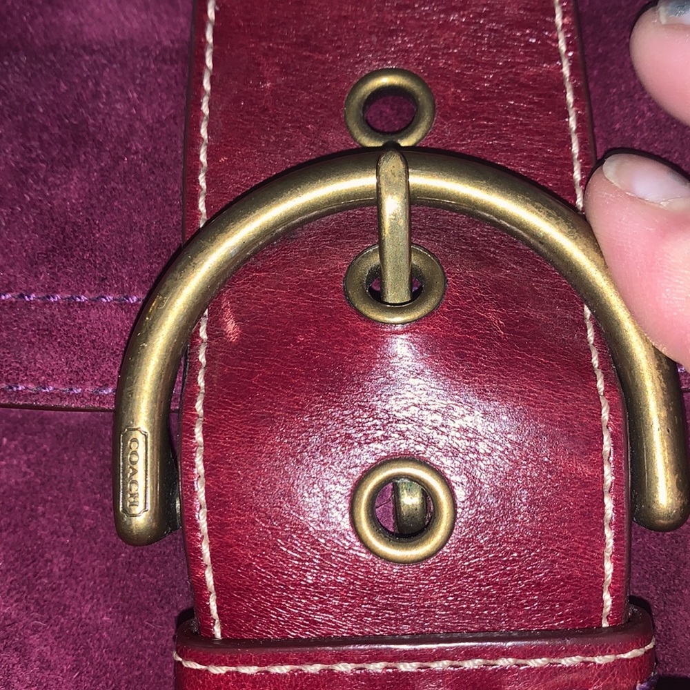 Vintage Purple Suede Leather Coach Bag - Picture 2 of 8